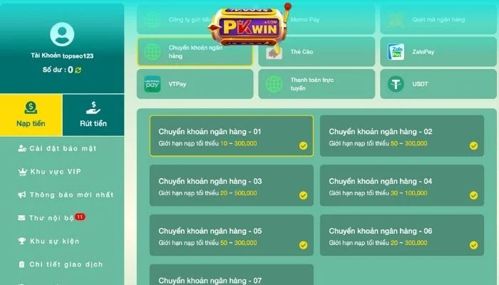 nạp tiền pkwin