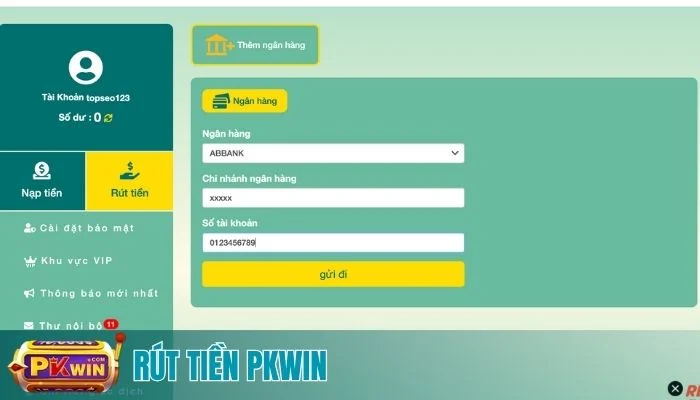 rút tiền pkwin